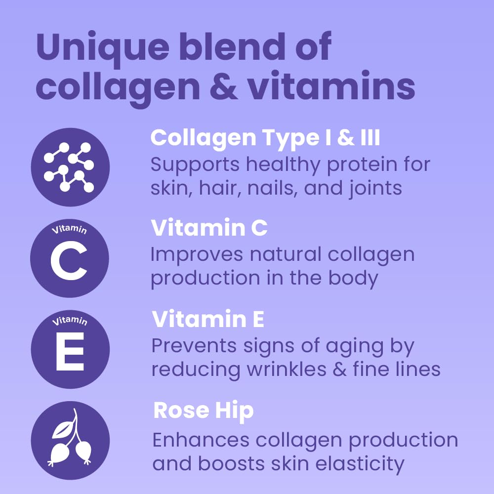 Collagen Pills with Vitamin C, E - for Hair, Skin, Nails, Joint Health, Reduce Wrinkles - Hydrolyzed Collagen for Women & Men Supplement - Grass Fed, Non-GMO, 150 Capsules