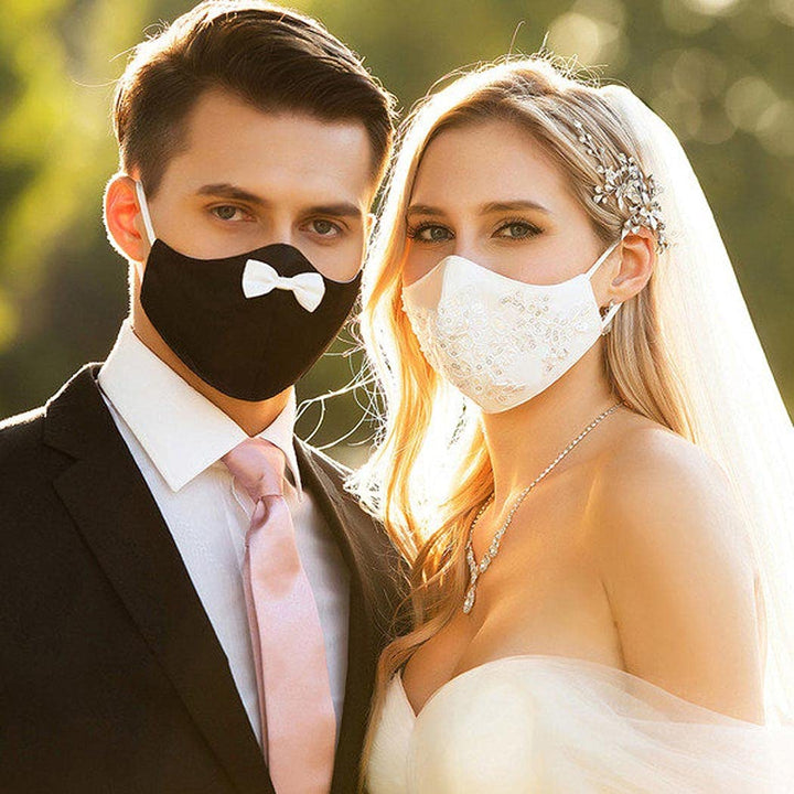 Wedding Face Mask Sequins Pearl Mouth Shield Floal Sparkly Bling Masquerade Adjustable Ear Loops Reusable Nightclub Cotton Rave Anti Dust Mouth Jewelry for Women and Girls