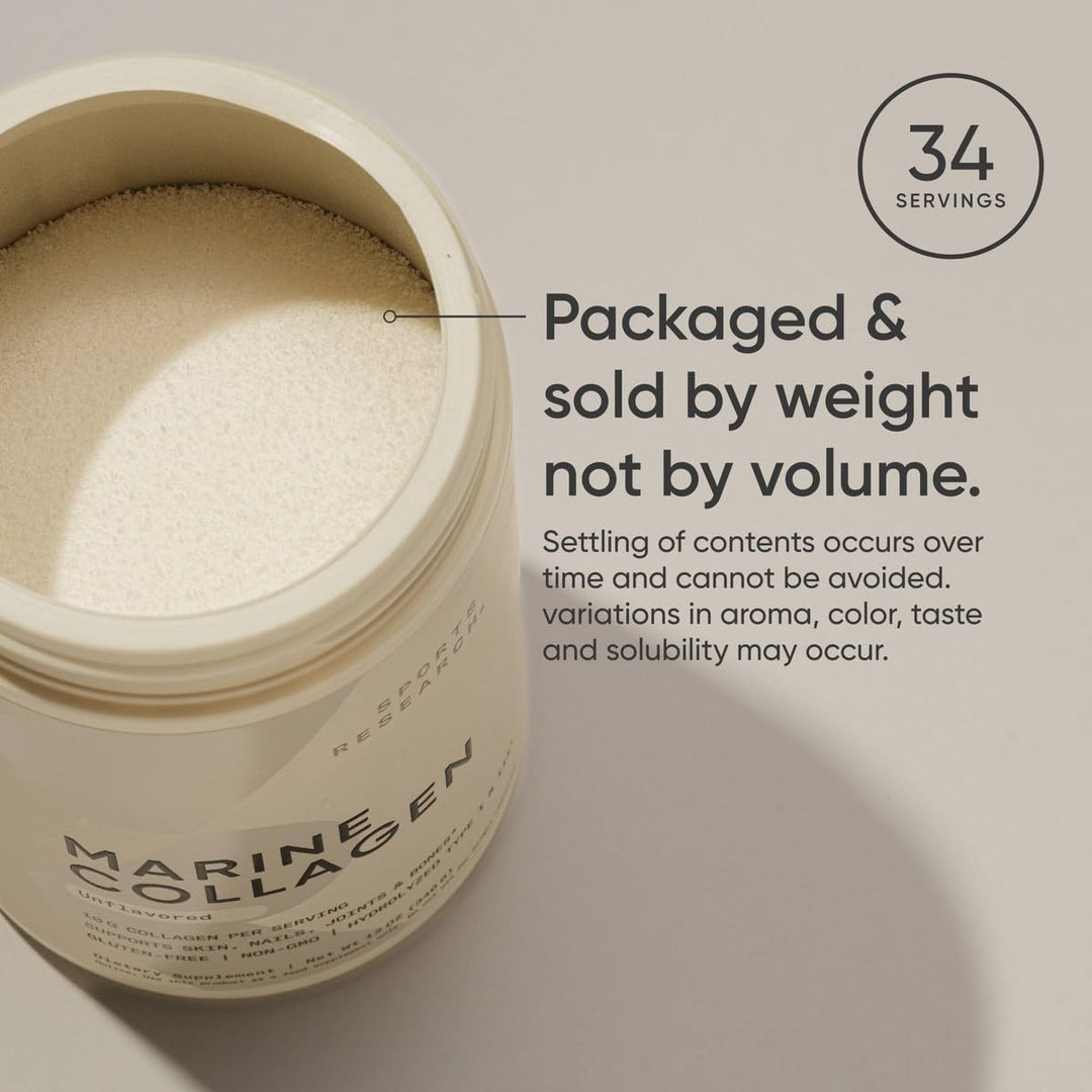 Marine Collagen Peptides Powder - Sourced from Wild-Caught Fish, Pescatarian Friendly, Keto Certified & Non-GMO Tested - Easy to Mix in Water or Juice! (34 Servings)