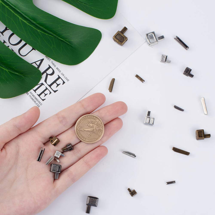 12 Sets Metal Zipper Latch Slider Retainer 3 Color #3#5#8#10 Insertion Pin Zipper Bottom Zipper Stopper for Metal Zipper Repair Zip Sewing Replacement DIY, 24pcs