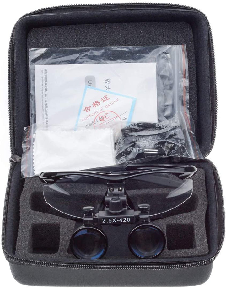 2.5X Magnifying Glass Loupe Binocular Loupe Surgery Surgical Magnifier Medical Operation (Black)
