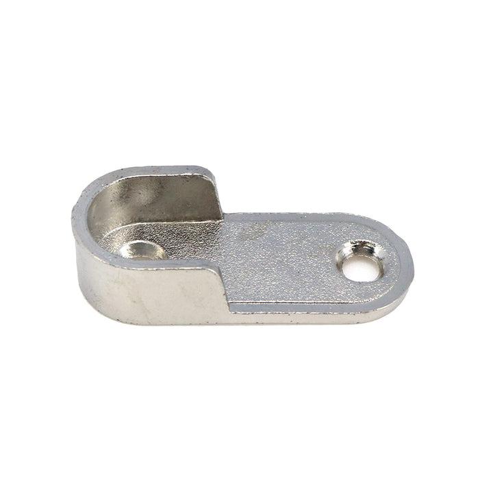2 Pair Zinc Alloy Oval Hanging Rail Rod Holder End Bracket Support for Wardrobe Closet Silver 0.63 Inner Size