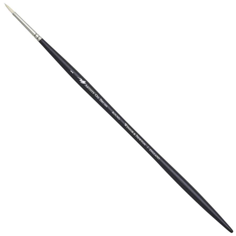 Artists' Oil Hog Paint Brush, Long Handle Size 1, Round
