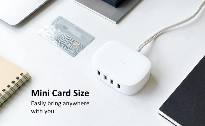 USB Charging Station 4 Port - USB Charger Block Multiple USB Charging Station, USB Wall Charger USB Charger Cable White 6ft USB Charging Hub for Multiple Devices (ULlisted)