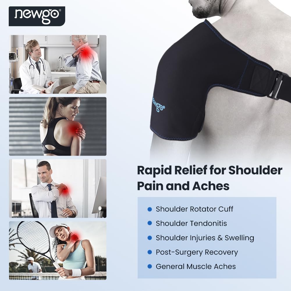 Shoulder Ice Pack Rotator Cuff Cold Therap, FSA HSA Eligible, Shoulder Ice Pack Wrap Cold Pack for Shoulder Pain Relief, Recovery After Shoulder Surgery, Sore Muscles, Tendonitis (M)