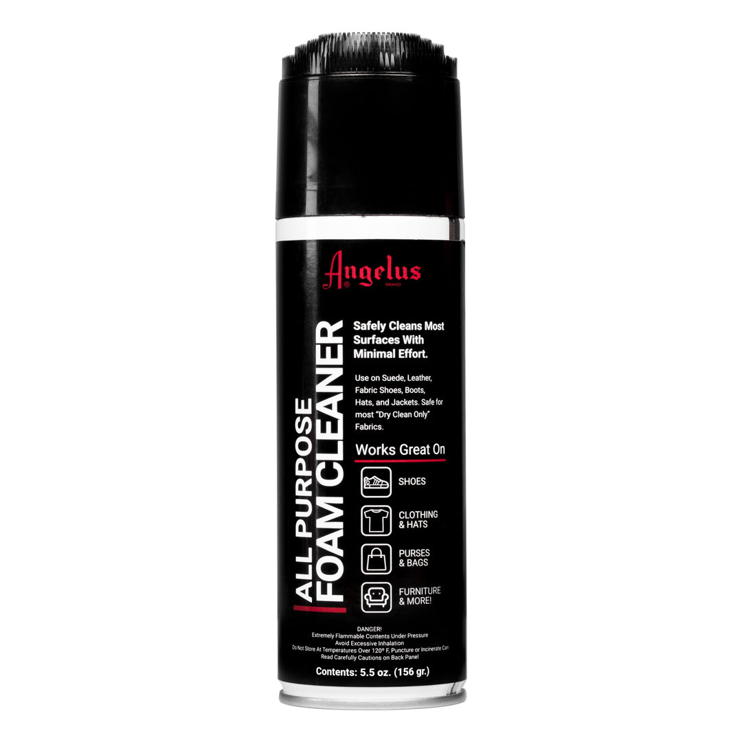 All Purpose Foam Cleaner for Shoes, Sneakers, Hiking Boots, Car Seats, Hats, Accessories - 5.5oz with Scrubbing Brush Top