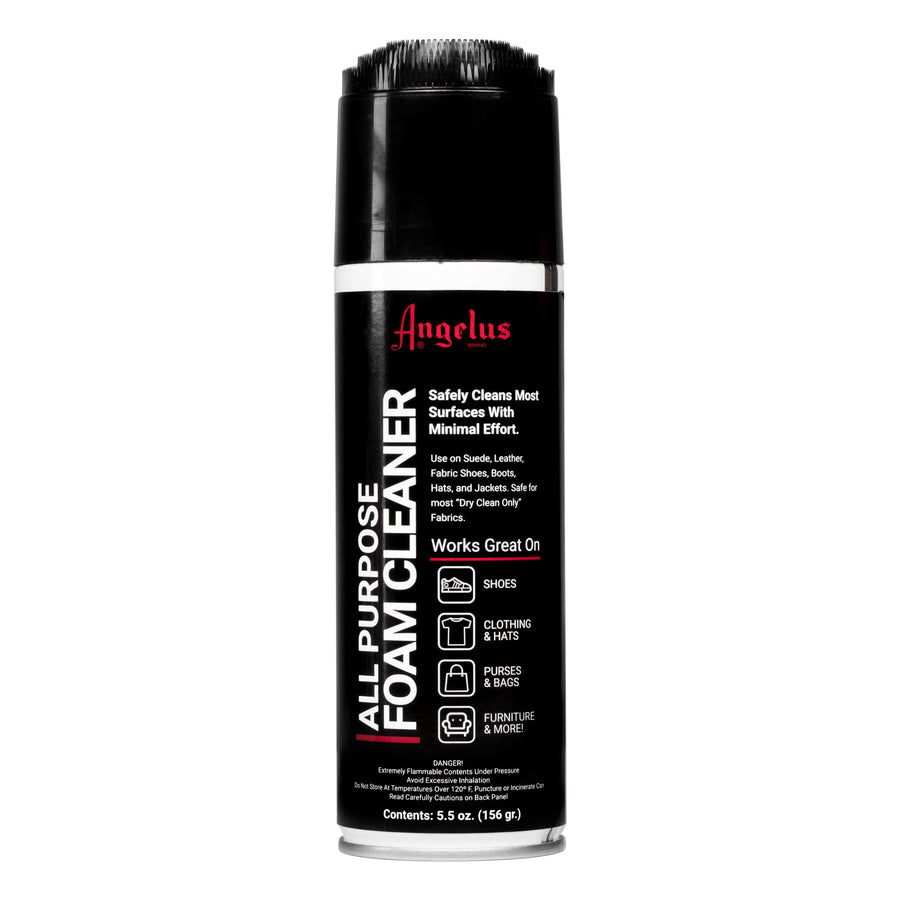 All Purpose Foam Cleaner for Shoes, Sneakers, Hiking Boots, Car Seats, Hats, Accessories - 5.5oz with Scrubbing Brush Top