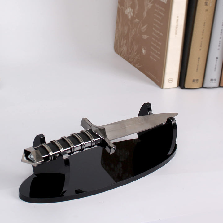 Dagger Display Stand Acrylic Desktop Dagger Stand Weapon Stand Sword Stand for Dagger Display (Oval Black 1 pack)