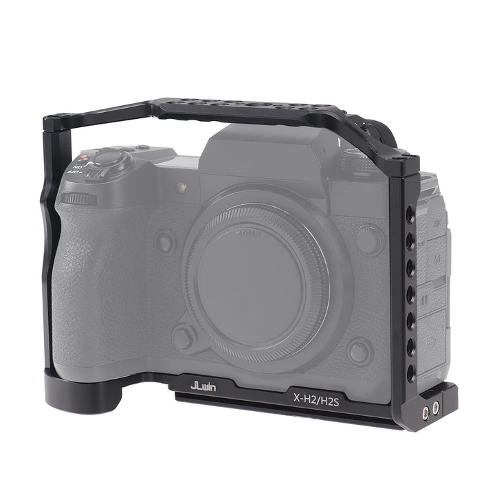 Camera Cage Video Filmmaking Stabilizer Rig Aluminium Alloy Extension Frame with Cold Shoe and 1/4 3/8 Screw Mouting for Fujifilm X-H2/X-H2S Camera