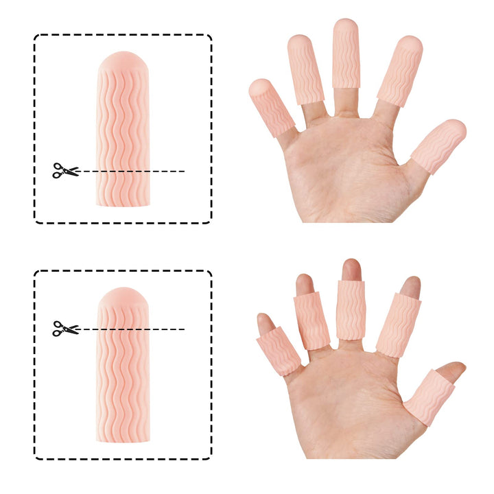 12 PCS Finger Cots - Finger Protectors Gel Finger Gloves Covers Fingertip Sleeves Guards for Cracked Skin, Trigger Finger and More, Large Size