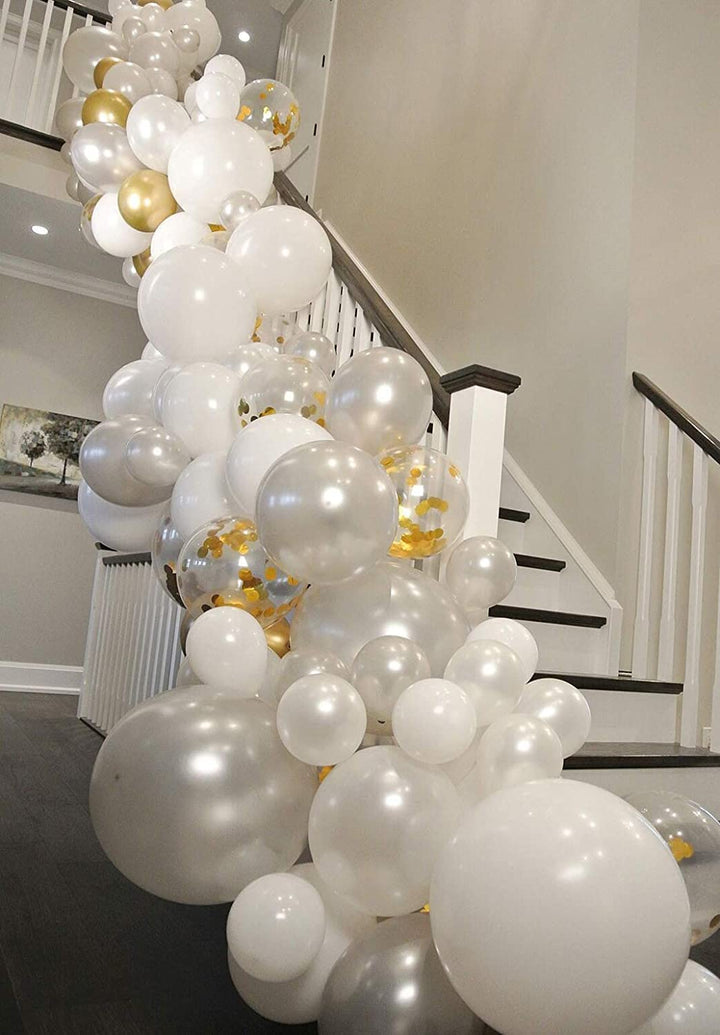 50 Pack Pearl White Balloons 12 Inch(Thicken 3.2g/pcs) Round Helium Pearlized Balloons for Wedding Birthday Christmas Party Decoration (White)