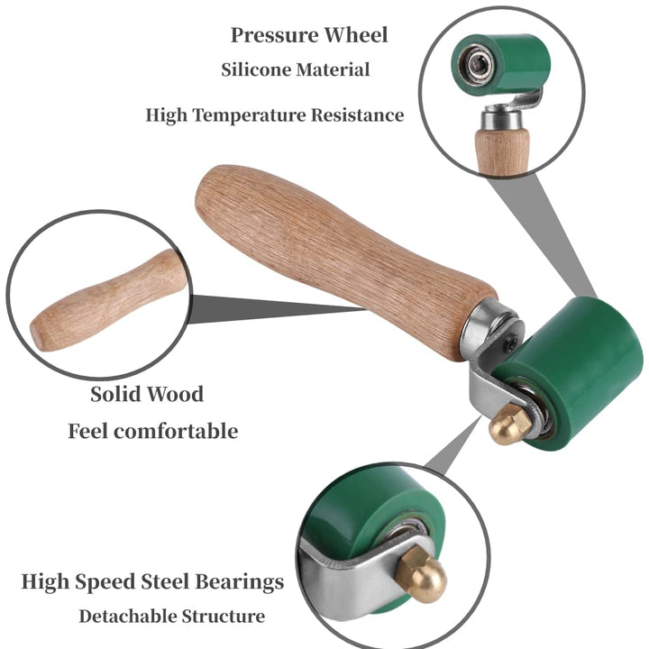 Silicon Seam Hand Pressure Roller, 40mm Professional Wallpaper Roller Rubber Seam Roller High Heat Silicone Roller for PVC/TPO/EPDM Single Ply Roofing and Tape