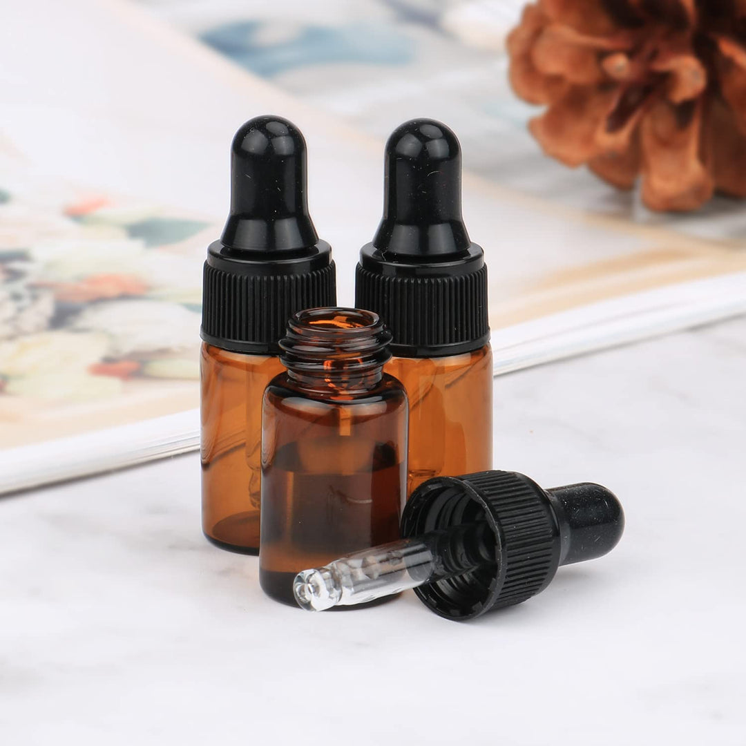 3Ml: Amber Glass Dropper Bottles 30 Pcs Mini 1Ml 2Ml 3Ml Essential Oils Dropper Bottles Refillable Perfume Fragrance Cosmetics Glass Dropper Pipette Bottles Vial Container (3Ml)