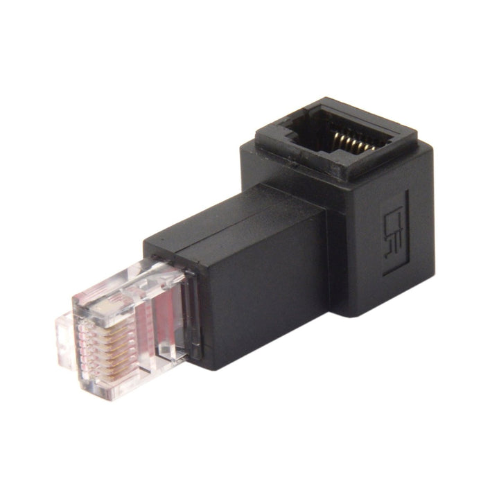 Right Angled 90 Degree 8P8C FTP STP UTP Cat 5e Male to Female LAN Ethernet Network Extension Adapter