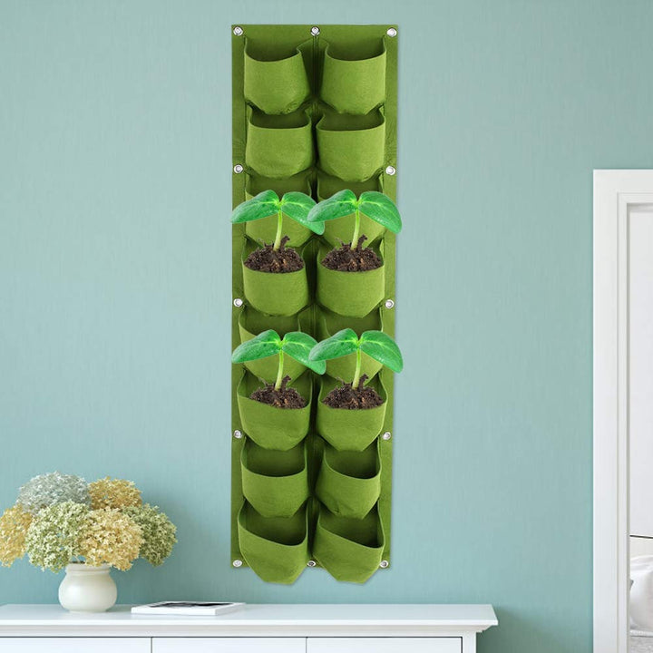 72 Pocket Vertical Wall Garden Planter,Wall Hanging Planting Bags for Garden Indoor Outdoor (Green)