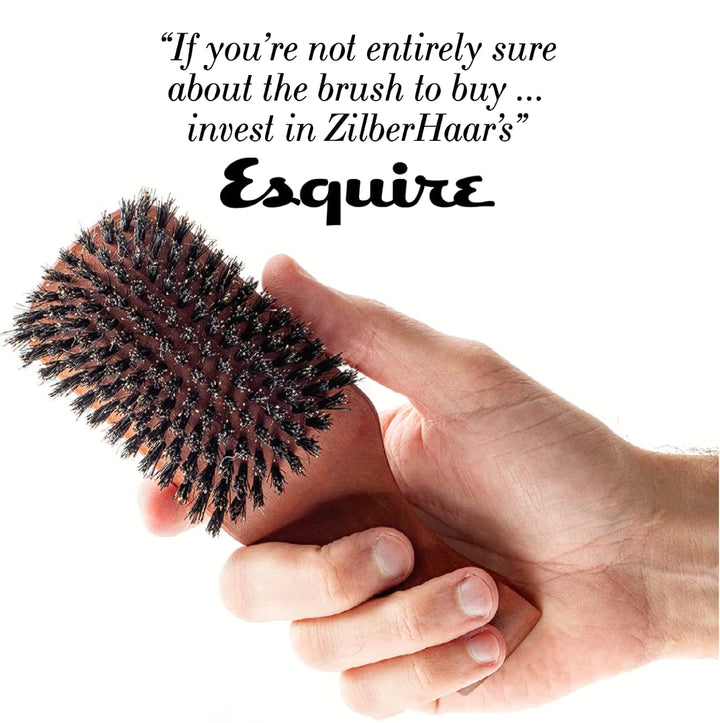Major – Men's Hair and Beard Brush – Soft Boar Bristles – Massages and Exfoliates Skin and Scalp – Ideal Men's Grooming Accessory – Made in Germany
