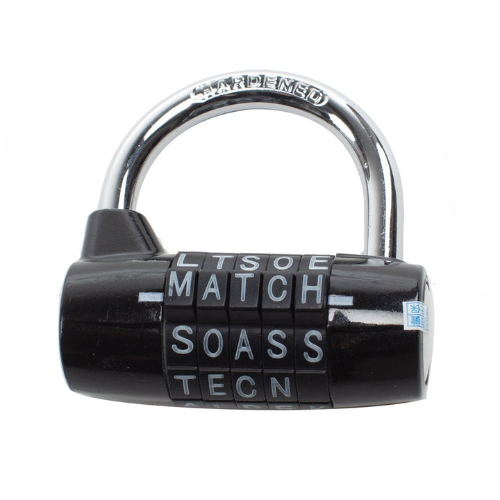 Padlock,combination padlock,5 dial padlock,5 letter lock,5 code padlock,gym locker lock,for indoor, outdoor,locker room,locker room, gameprop,warehouse,school,dormitory,hostel,bicycle,gate,fence,black