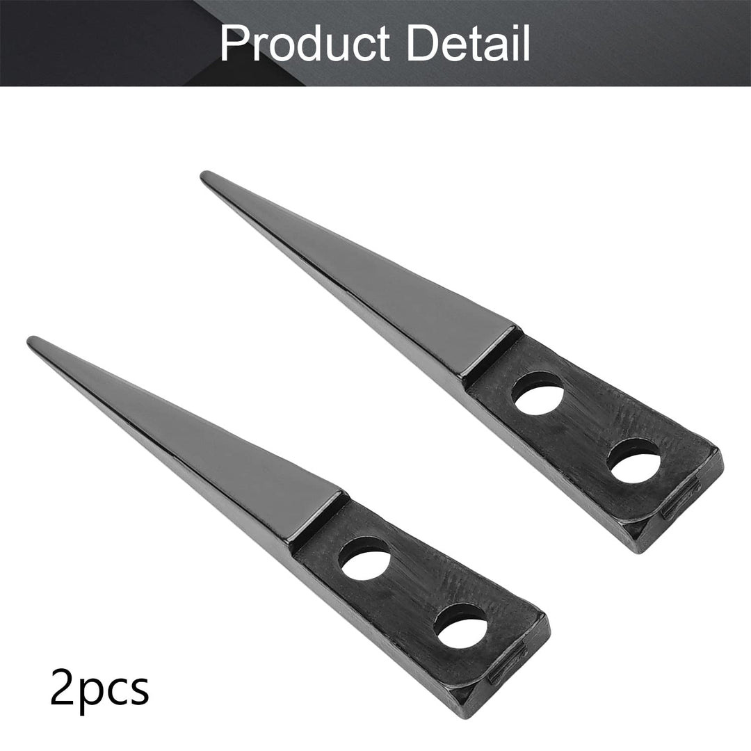 Straight Pointed Ceramic Tips Replaceable Heat Resistance Non-Conductive Heads for Ceramic Tweezers Black 2 Pairs