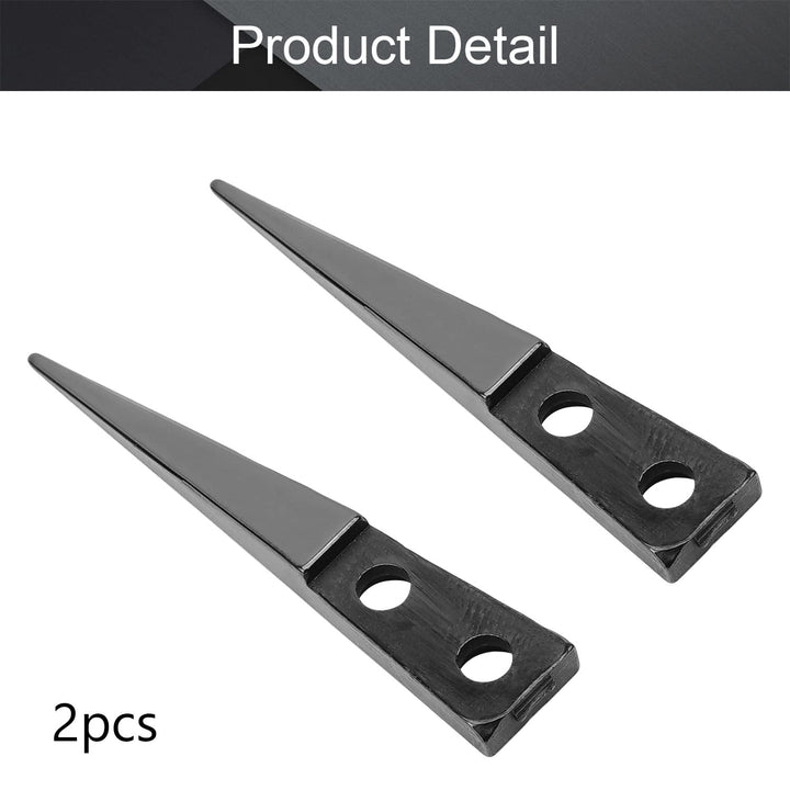 Straight Pointed Ceramic Tips Replaceable Heat Resistance Non-Conductive Heads for Ceramic Tweezers Black 2 Pairs