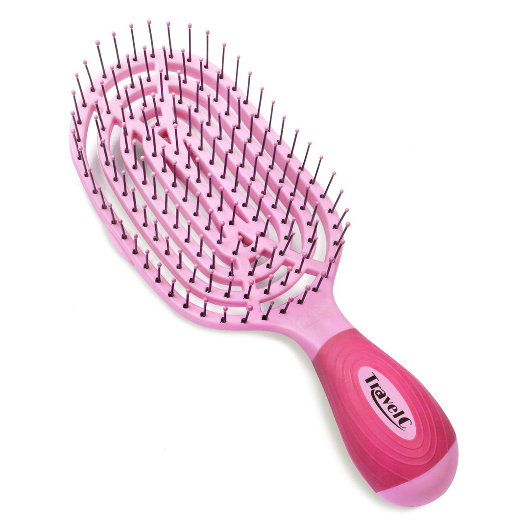 NuWay® U.S. Patented Vented TravelC® for All Hair Types is Hair Dryer Safe (Pink)