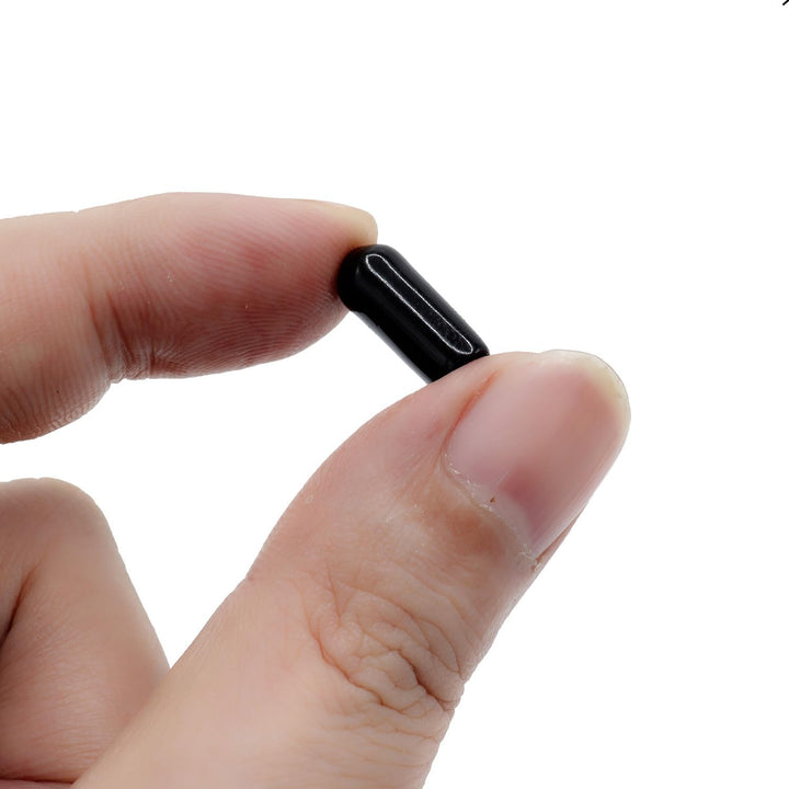 50pcs Screw Thread Protectors 5/16 inch ID Rubber Round End Cap Cover Flexible Tube Caps Tubing Tip, 15 mm Long (Black,Inner Dia 8mm)