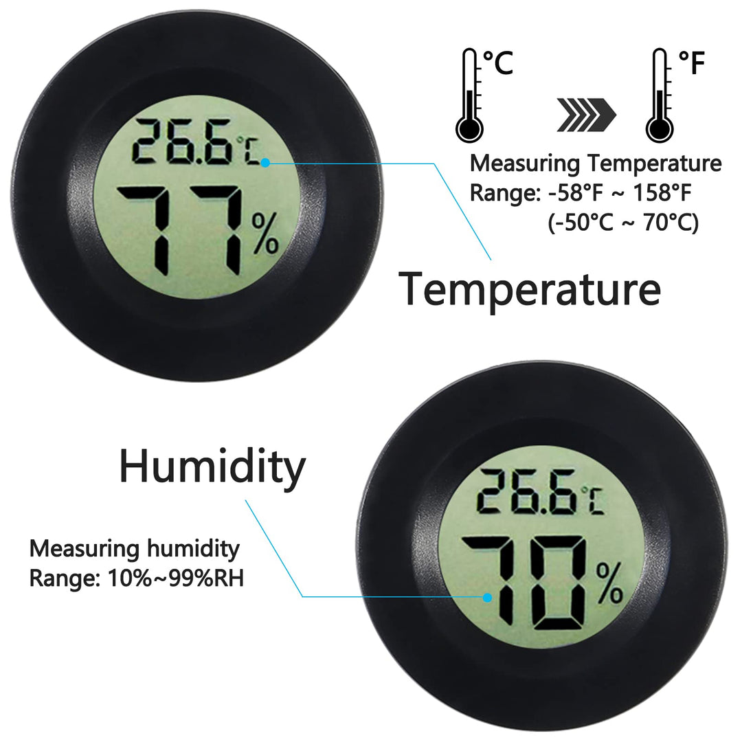6 PCS Mini Electronic Hygrometer Thermometer Gauge,TPM-10 Digital LCD Monitor Indoor Outdoor Temperature Humidity Meter for Humidors Greenhouse Breeding Container Cellar Baby Rooms, ro