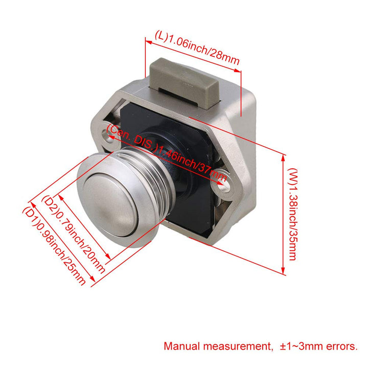 Push Button Keyless Locks Latch Cupboard Caravan for RV Drawer Cabinet Door Thickness 15-18mm Set of 20