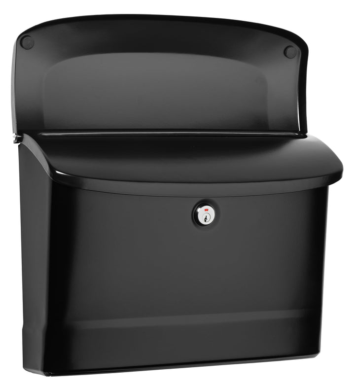 Architectural Mailboxes Princeton Galvanized Steel, Locking, Wall Mount Mailbox, 2572B-10, Black, Medium Capacity
