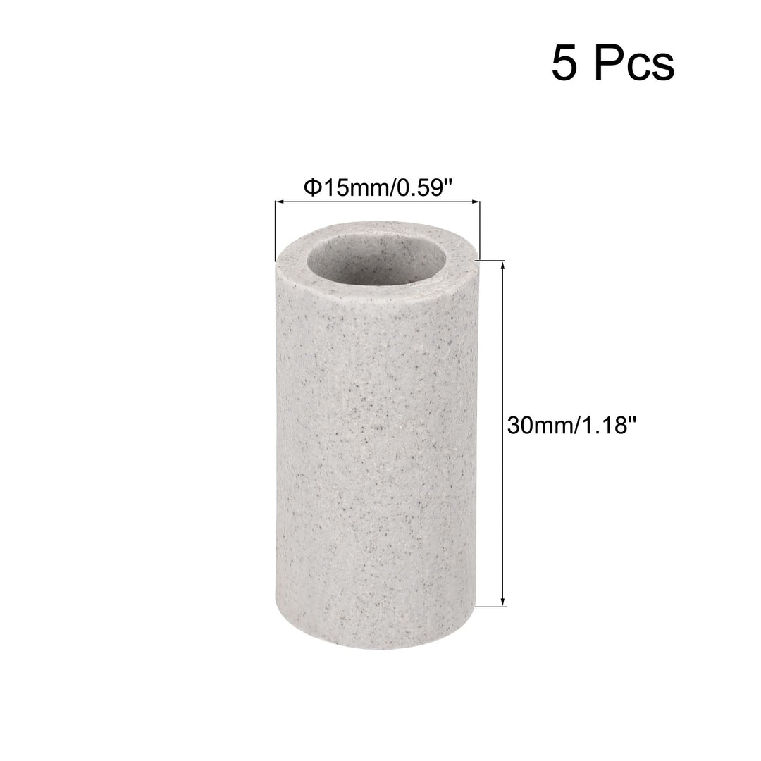 5pcs 10mm Dia Ceramic Tube Insulated Electronic Wire Bundle Heat Insulation Protection Single Bore