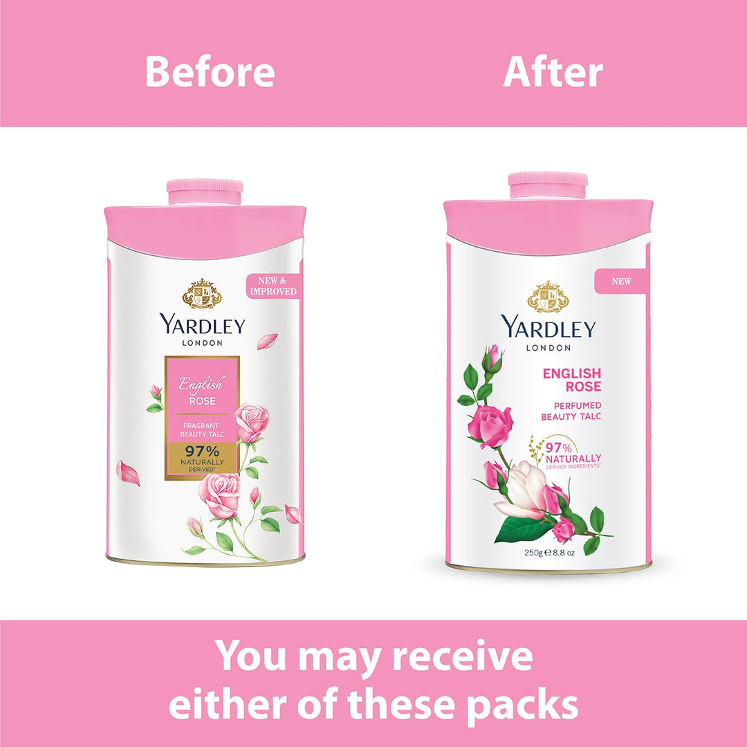 London English Rose Perfumed Talc| Fragrant Beauty Talc for Women| Smooth texture| 250g