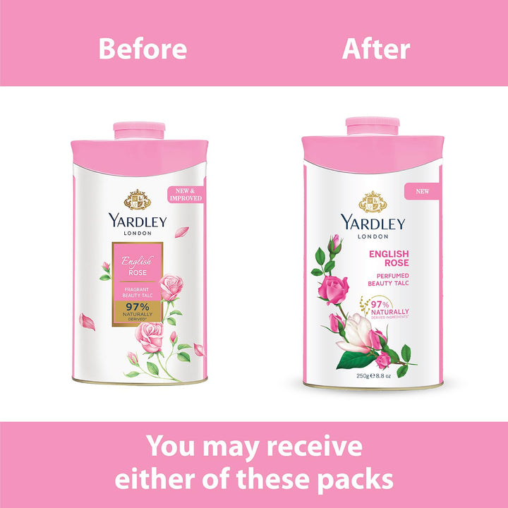 London English Rose Perfumed Talc| Fragrant Beauty Talc for Women| Smooth texture| 250g