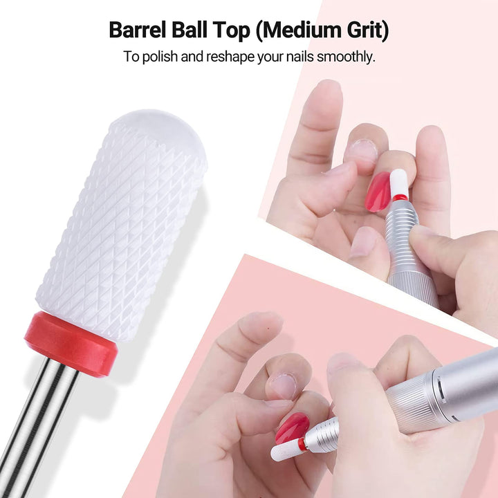 Nail Drill Bits Set, 7Pcs Professional Ceramic Acrylic Nail File Drill Bit for Manicure Pedicure Cuticle Gel Nail Polishing