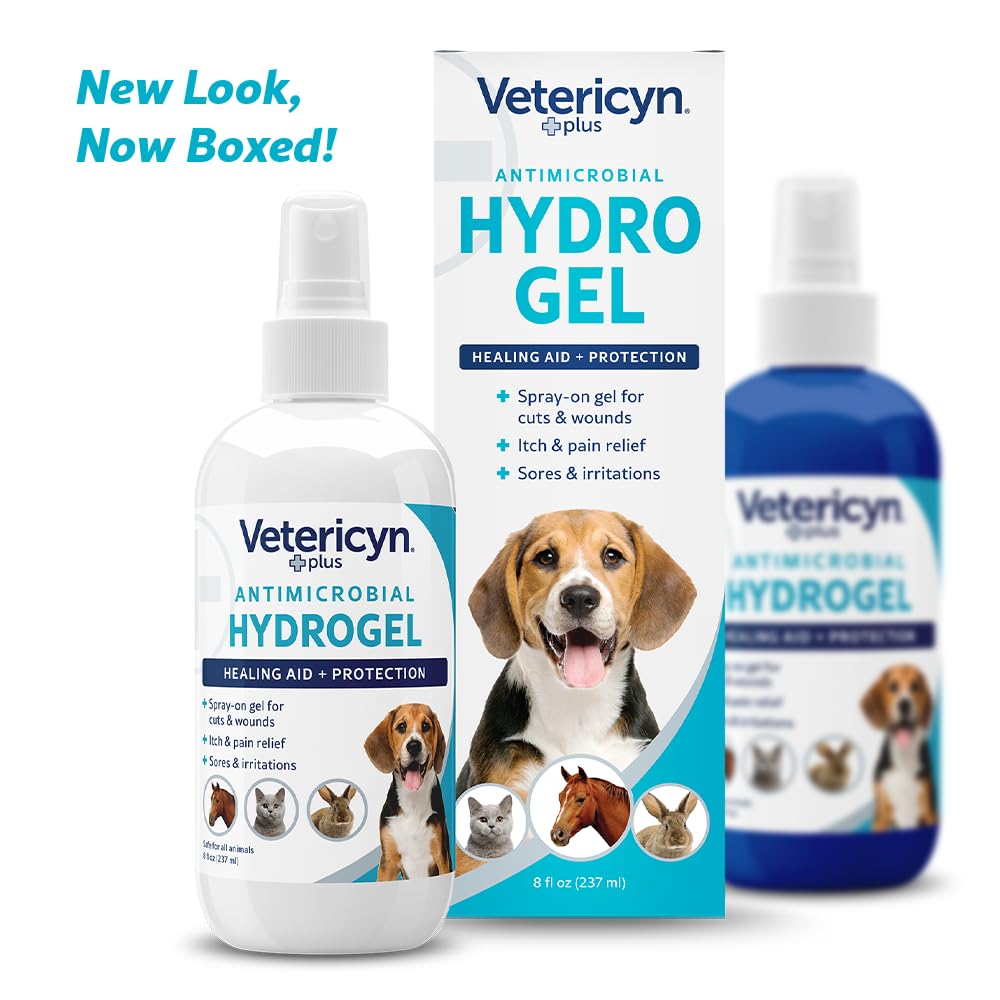 Plus Dog Wound Care Hydrogel Spray | Healing Aid and Wound Protectant, Sprayable Gel to Relieve Dog Itchy Skin, Safe for All Animals. 8 Ounces