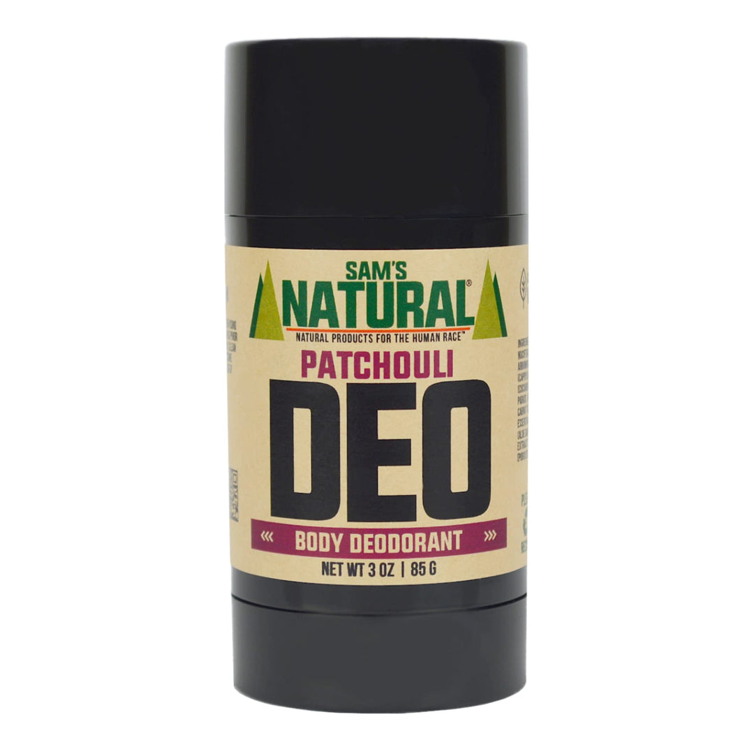 Sam’s Natural Deodorant - Patchouli - Holiday Gifts - Stocking Stuffers - Aluminum Free DEO - No phthalates, parabens, sulfates, or dyes - For Men, Women, Unisex - Vegan, Cruelty Free - 3 oz