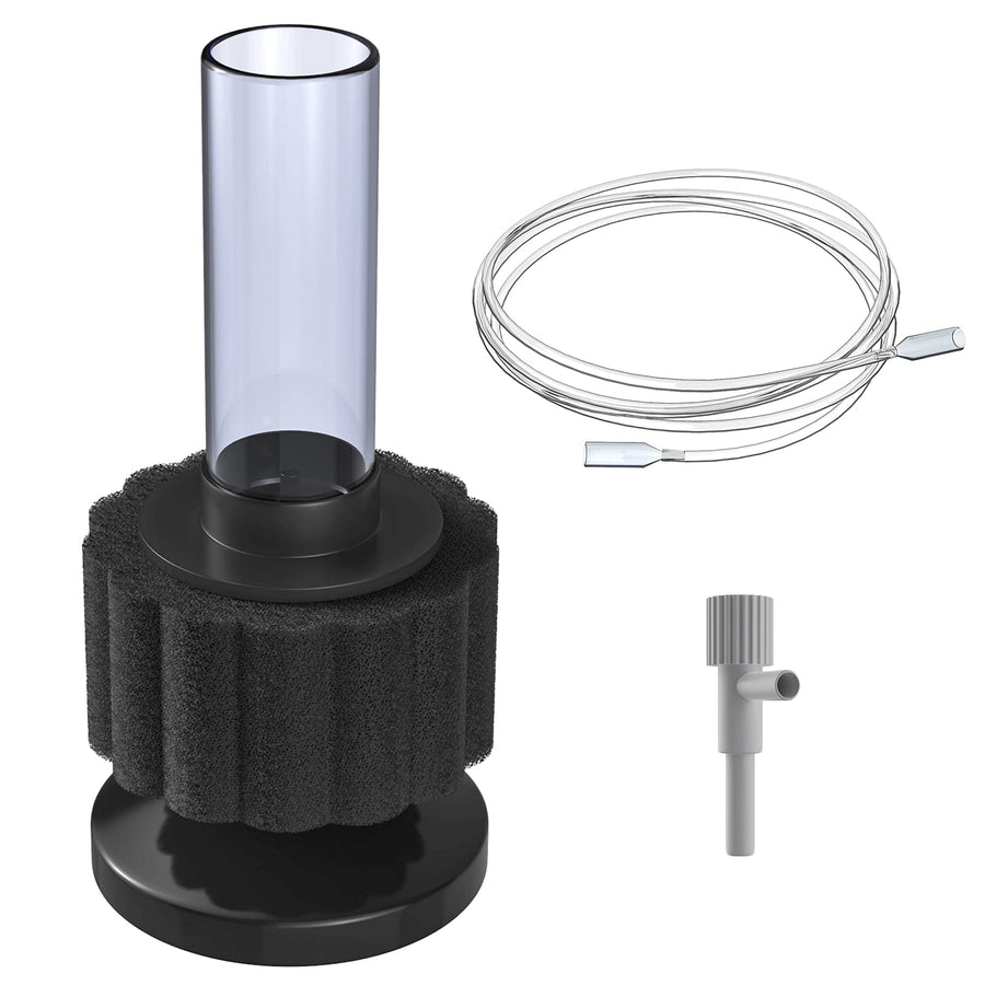 Aquarium Sponge Filter, Mini Sponge Filter Kit with Airline Tubing and Control Valve for Small Fish Tank up to 3 Gallon