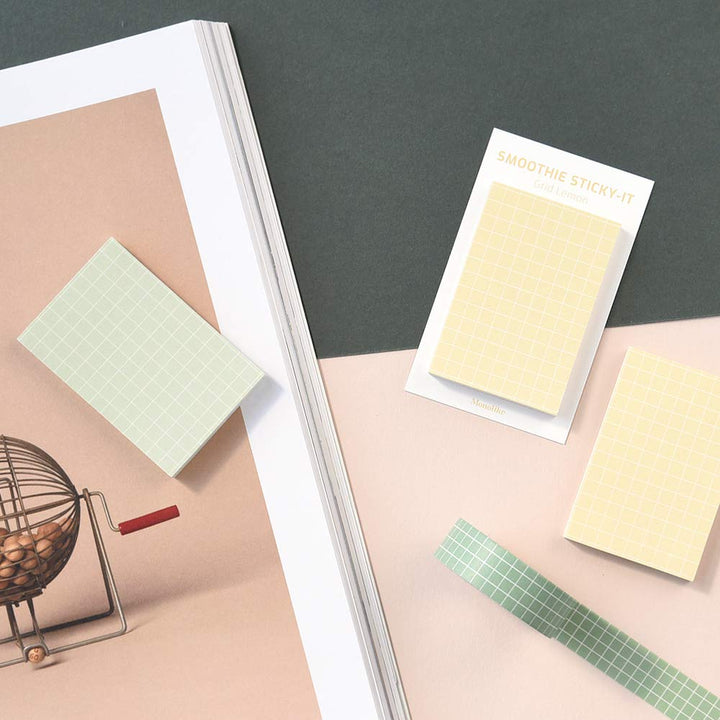 Smoothie ver.2 Grid Sticky-it - 5p Set Self-Adhesive Memo Pad 50 Sheets