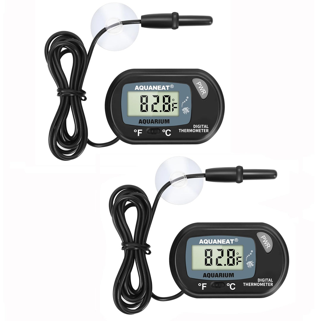 2 Pack Aquarium Thermometer, Fish Tank Thermometer, Digital Thermometer, Reptile Thermometer, Terrarium Water Temperature Test, with Large LCD Display