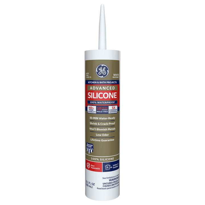 Advanced Silicone Kitchen & Bath Sealant White, 10.1 oz, 1, Cartridge