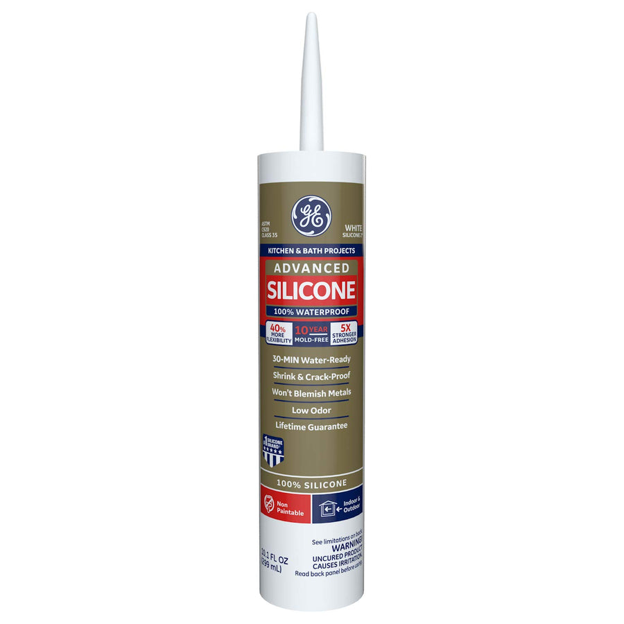 Advanced Silicone Kitchen & Bath Sealant White, 10.1 oz, 1, Cartridge