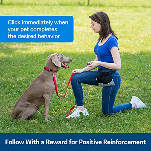 Clik-R Dog Training Clicker - Positive Behavior Reinforcer for Pets - All Ages, Puppy and Adult Dogs - Use to Reward and Train - Training Guide Included - Purple