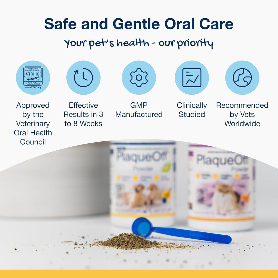 Powder for Pets - Cat & Dog Breath Freshener - Plaque & Tartar Remover for Pet Oral Care - 180g