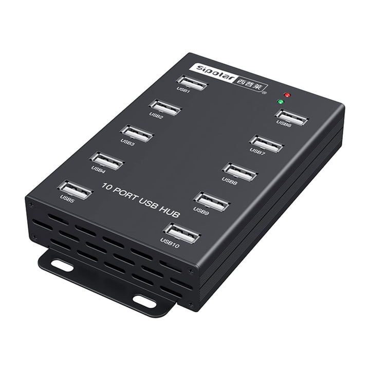 Sipolar-USB Hub- 10 Ports USB Data Hub-Industrial USB Powered Hub - USB 2.0 Hub for Mining, Bitcoin Miner