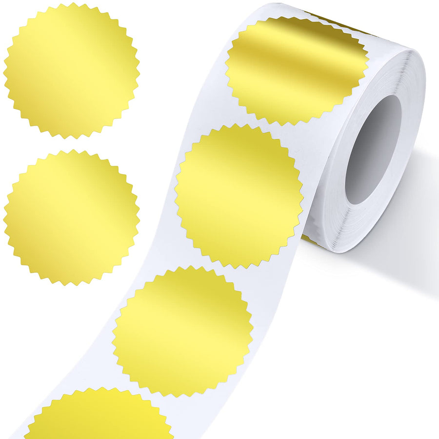 Certificate Wafer Embossing Seal Stickers Labels Stickers with Serrated Edge for Envelopes Business School, 2 Inch Round