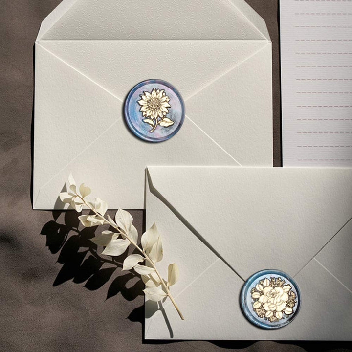 Sunflower Wax Seal Stamp Sunflower Seal Stamp Retro Wood Sealing Stamp for Wedding Envelopes Invitation Decoration (Sunflower)
