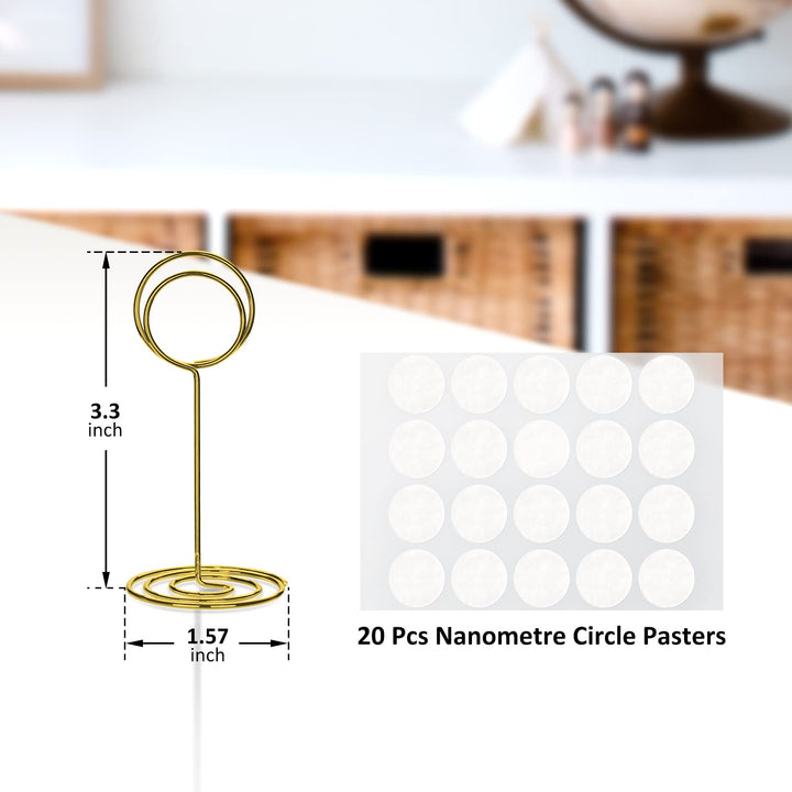 40pcs Gold Table Number Holders, 3.3 Inch Place Card Holder Cute Table Card Holders for Picture Photo, Food Signs Memo Name Note Table Number Stands Ideal for Wedding, Restaurants, Anniversary Party