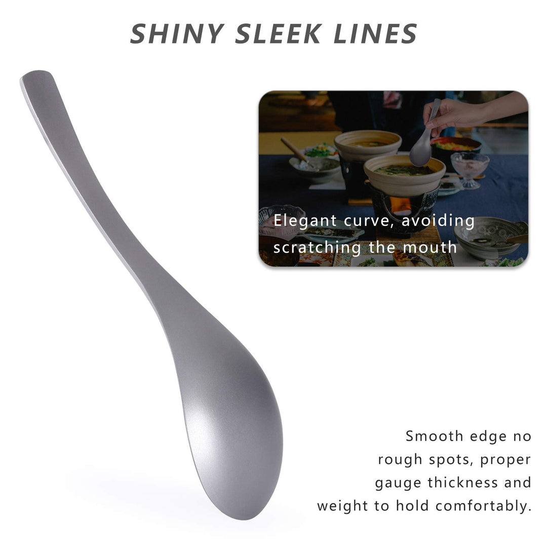 Titanium Spoon with Big Bowl Ultralight Durable for Outdoor Camping Picnic BBQ Eating Soup Spoon Flatware Utensils Ti1067T