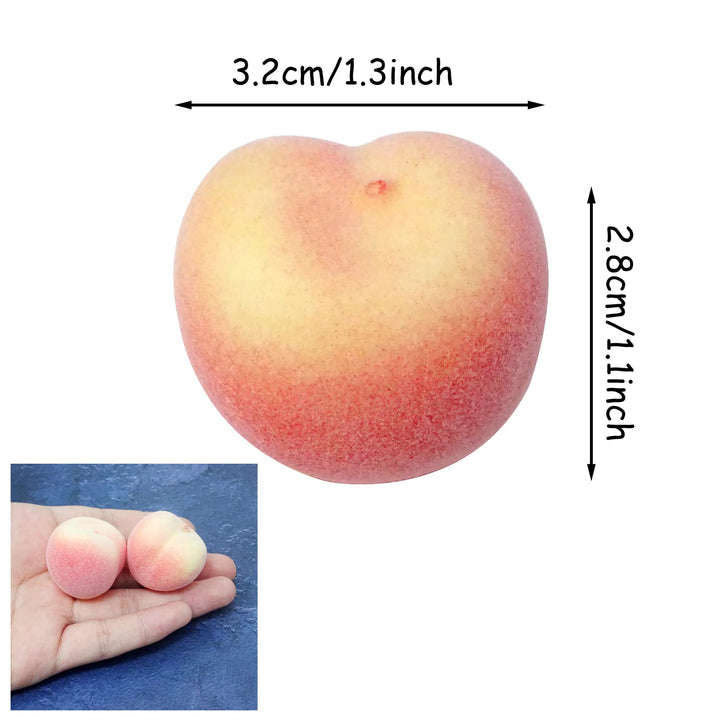 20PCS Mini Lifelike Artificial Peach Realistic Fake Fruit Peach Simulation Fruit Model Props for Home, Garden, Display Cabinet, Photography, Christmas, Harvest Festival Decoration