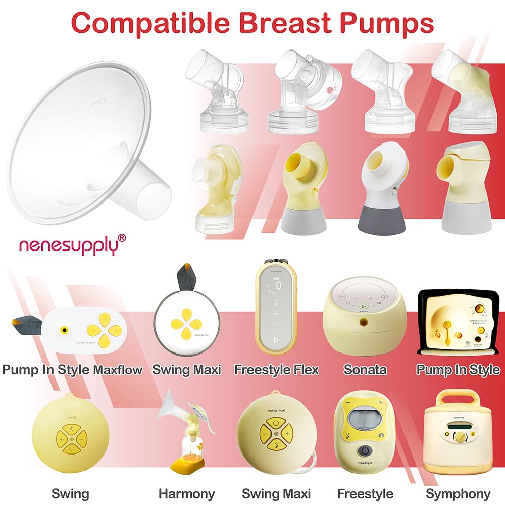 Nenesupply 27mm Flange Compatible with Medela Breast Pump Parts Replace 27mm Flange for Medela Flange Accessories Compatible with Pump in Style Parts Symphony Swing Harmony Work with Personalfit Flex