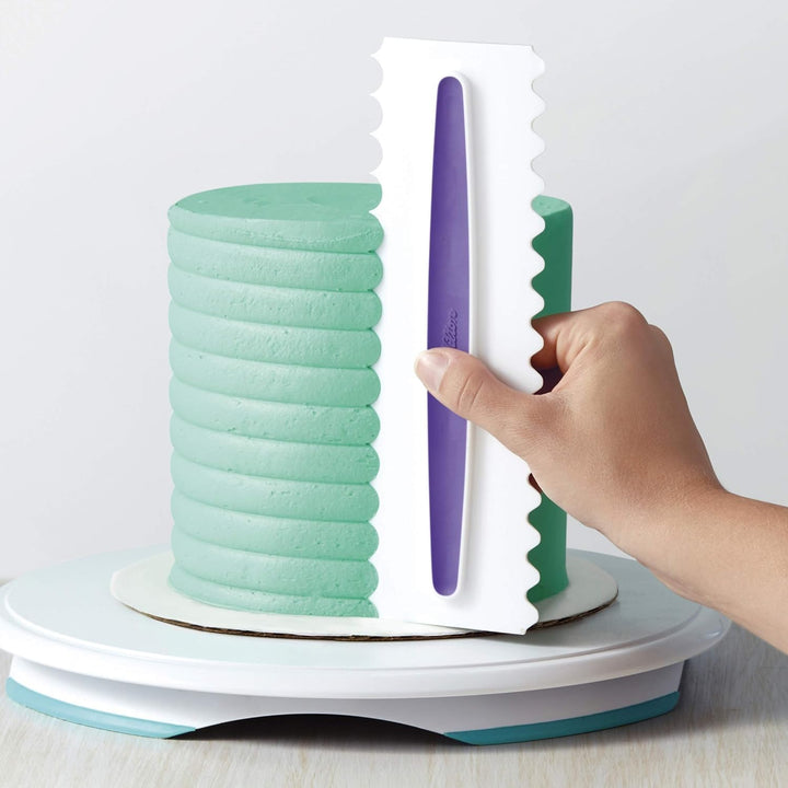 Comb Icing Smoother Set-3 Piece, White/Purple