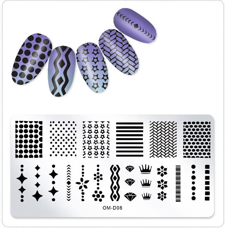 6Pcs Nail Art Stamping Plates With Nail Stamper And Scraper Kit Geometry Unicorn Animal Flower Image Templates Stamping Nail Art Tools